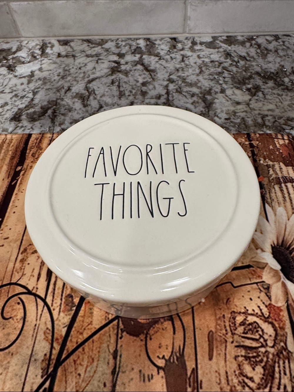 Rae Dunn White Ceramic jewelry dish or other "FAVORITE THINGS"